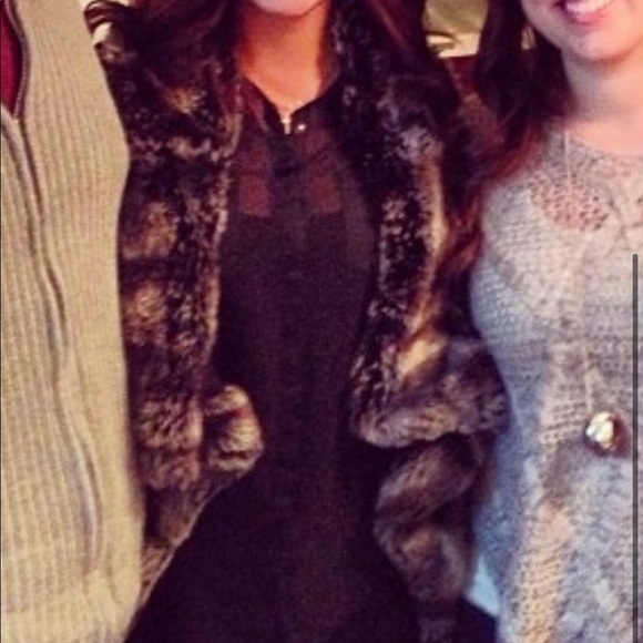 Grey/Black Faux Fur Vest - Picture 3 of 3